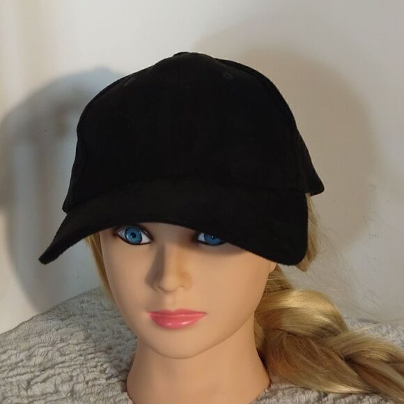 Unisex Black Suede Cap  - Picture 1 of 6